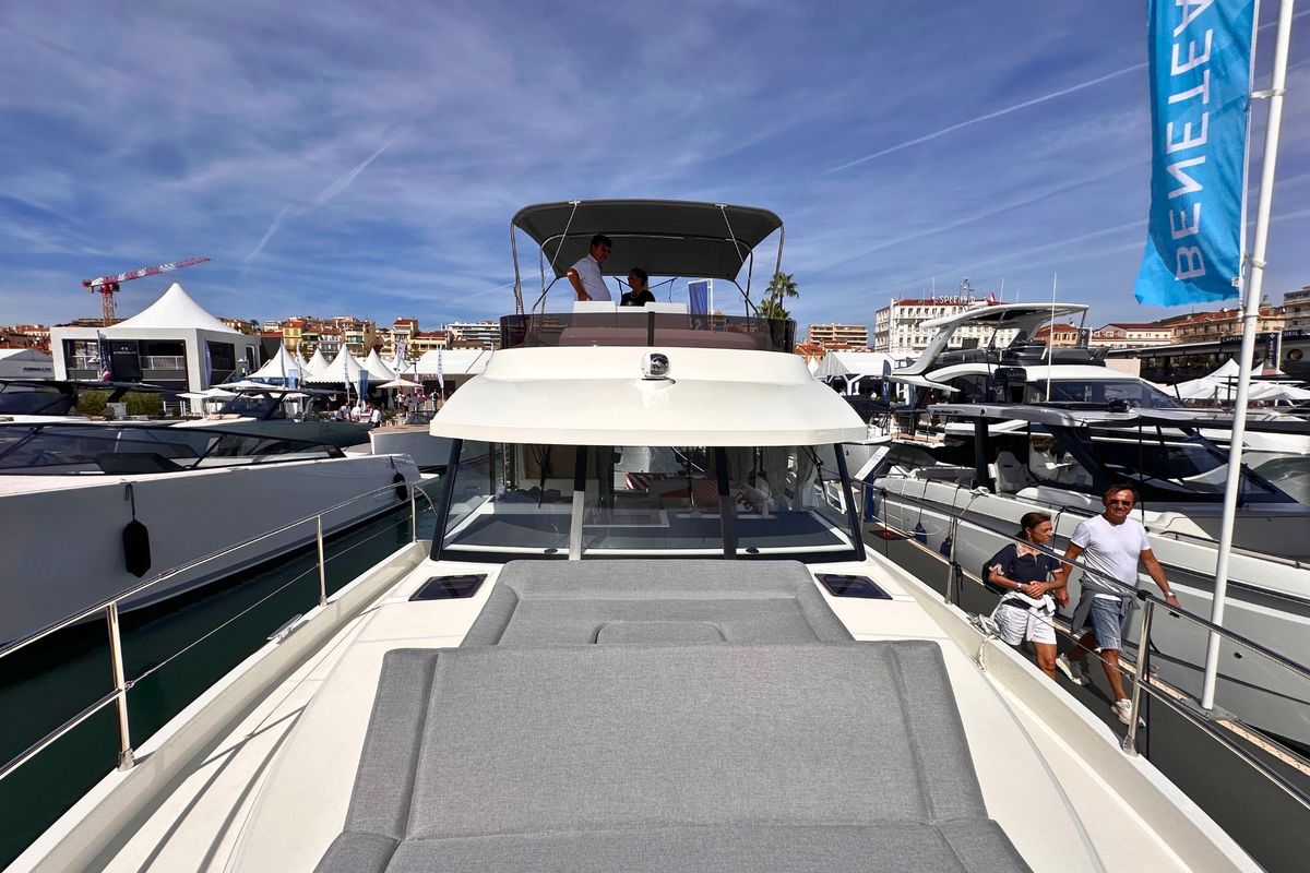 Deck of AELIA, a Beneteau Swift Trawler 41 yacht at Split, Croatia