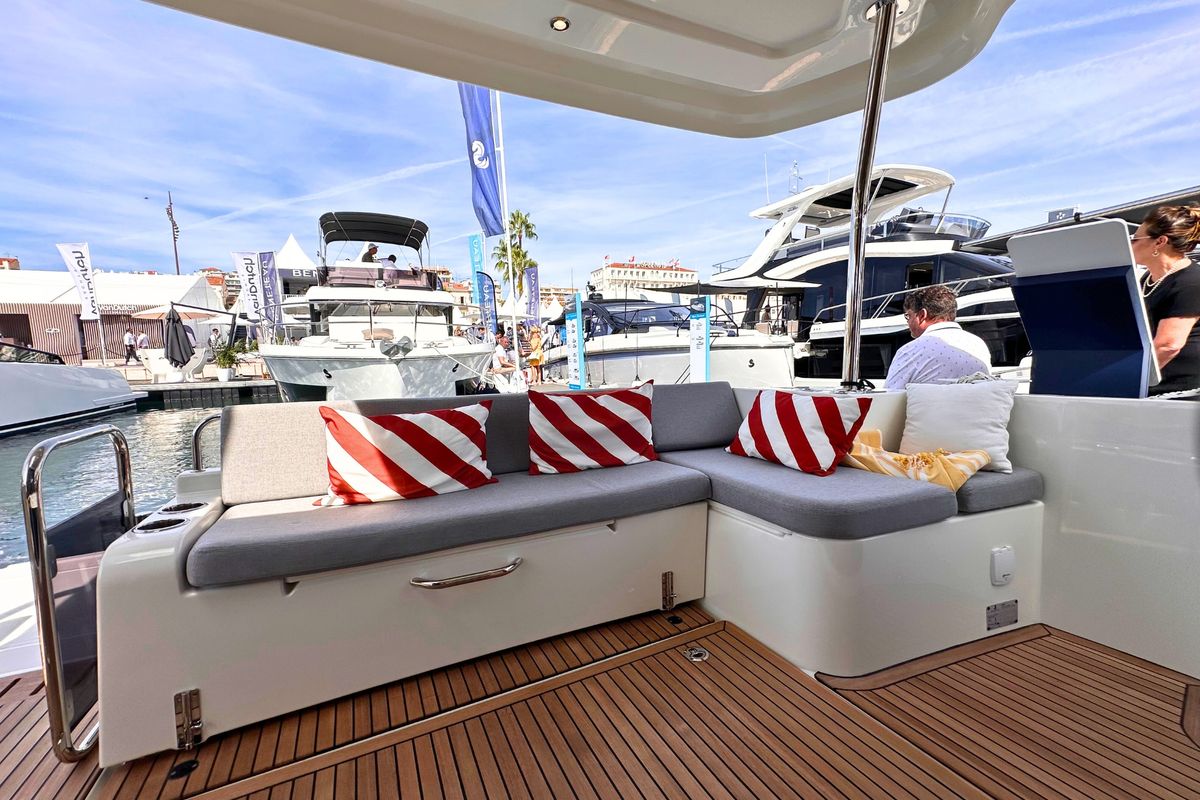 Deck of AELIA, a Beneteau Swift Trawler 41 yacht at Split, Croatia