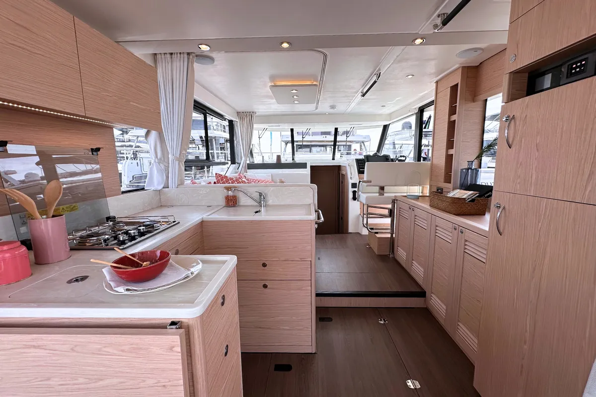 Galley of AELIA, a Beneteau Swift Trawler 41 yacht at Split, Croatia