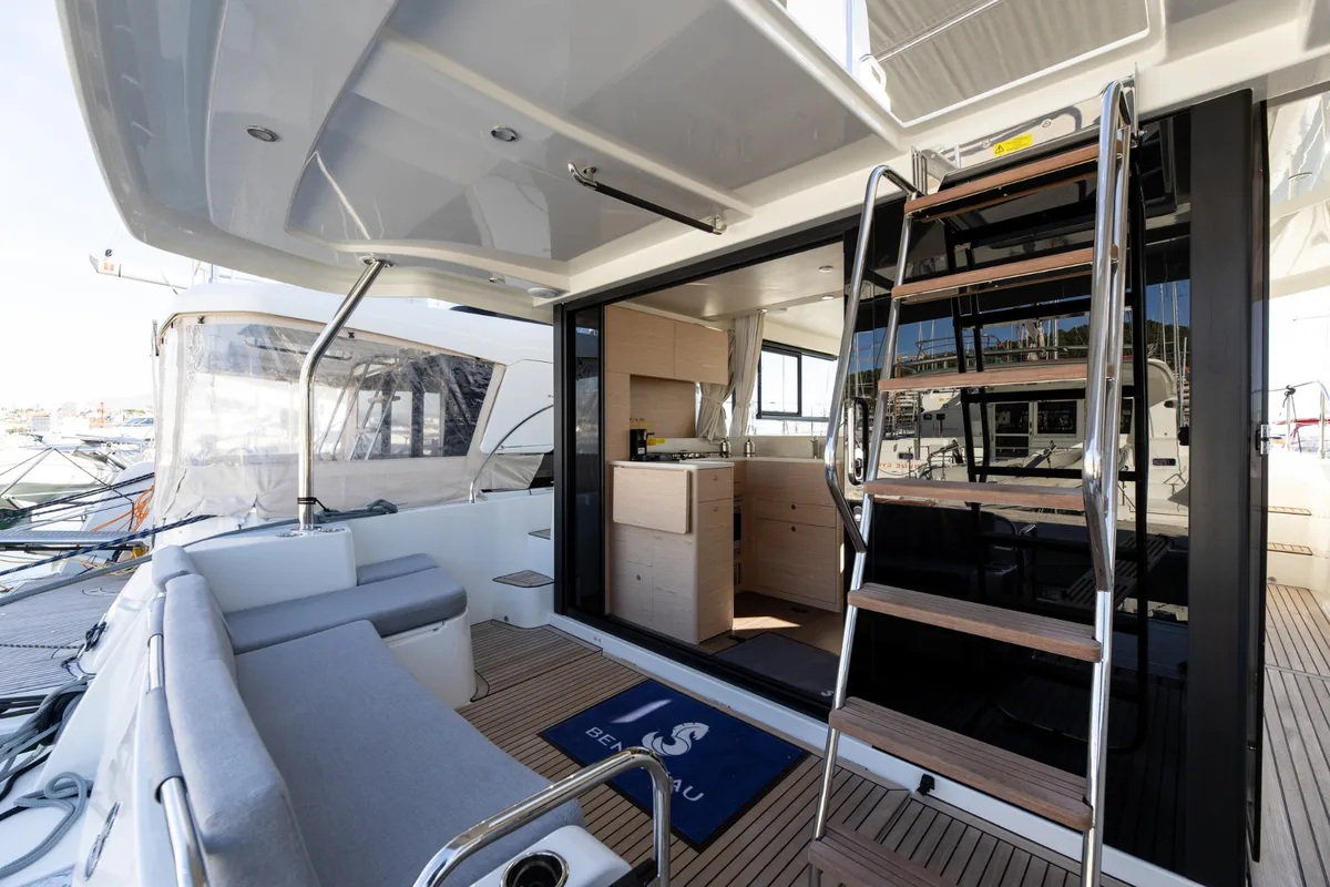 Deck of AELIA, a Beneteau Swift Trawler 41 yacht at Split, Croatia