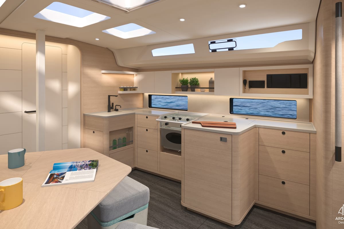 Galley of Sunsail 44.4 Premium Plus, a Dufour 44 sailboat at Road Town, British Virgin Islands