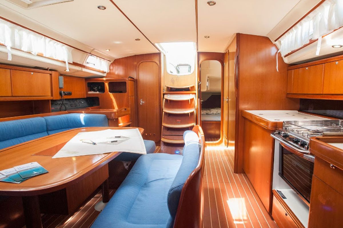 Salon of Asia, a Dufour 455 sailboat at Ragusa, Italy