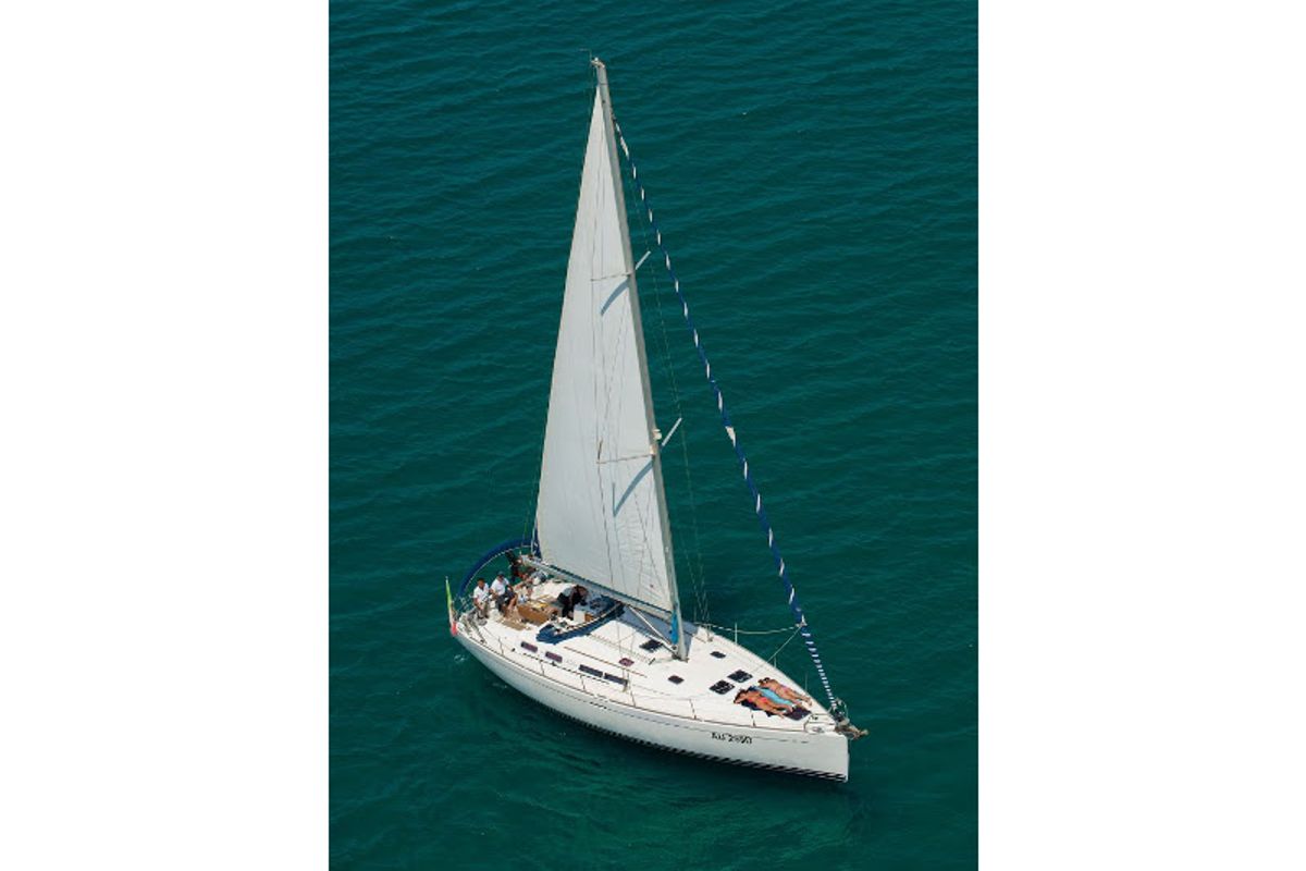 Exterior view of Asia, a Dufour 455 sailboat at Ragusa, Italy