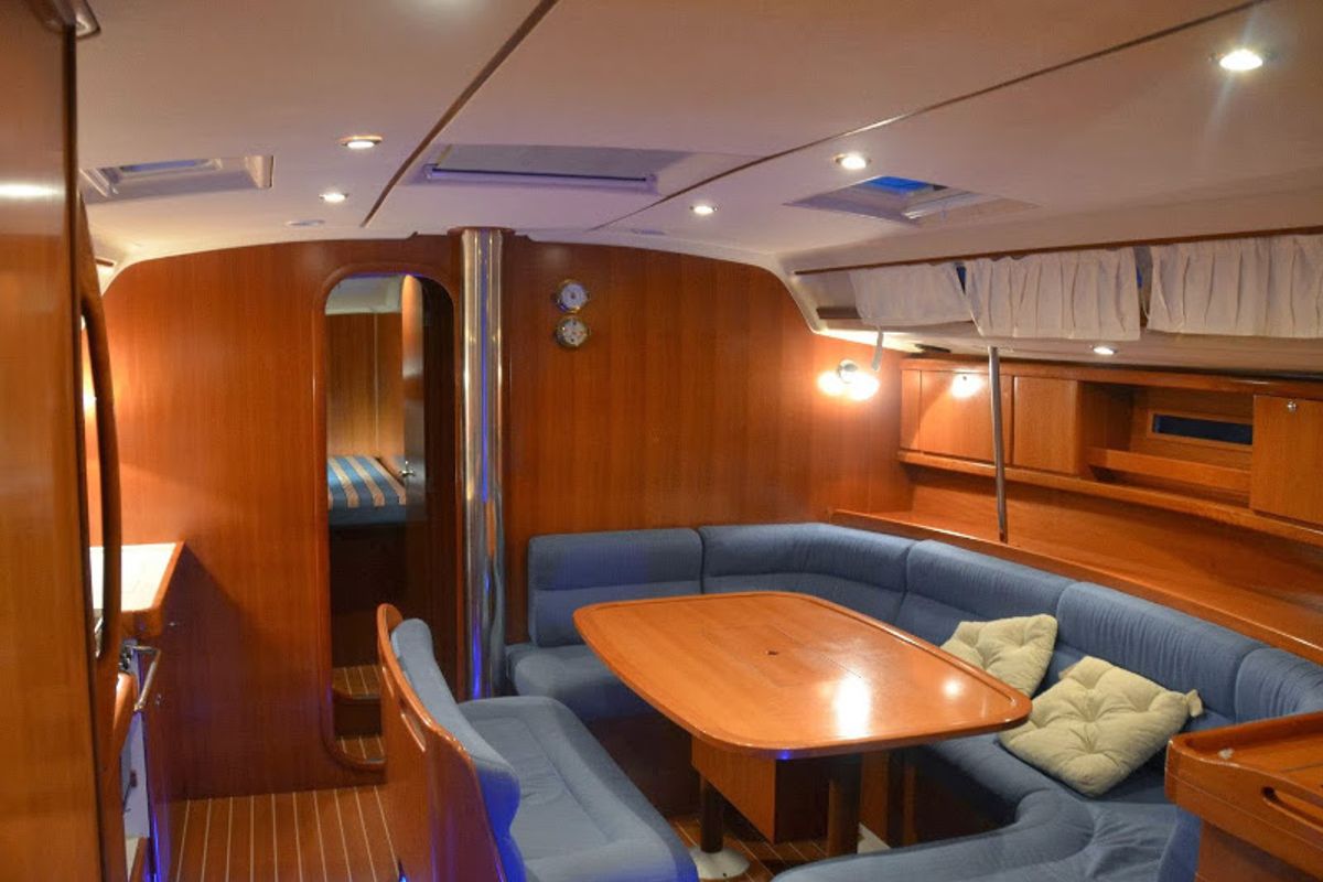 Salon of Asia, a Dufour 455 sailboat at Ragusa, Italy