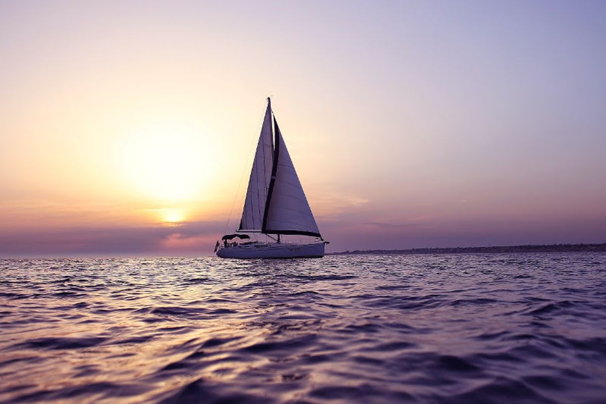 Exterior view of Asia, a Dufour 455 sailboat at Ragusa, Italy