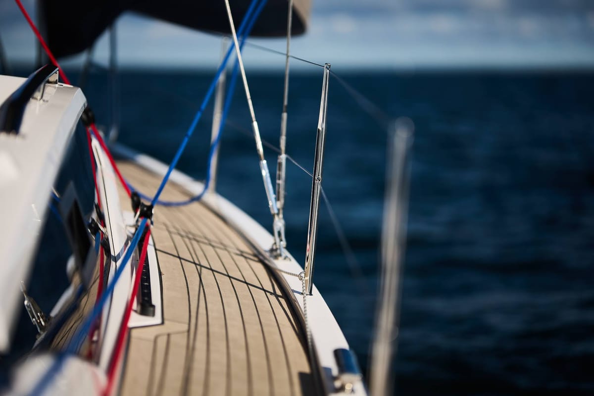Deck of Angelmiles 2, a Northman Maxus 35 sailboat at Valencia, Spain