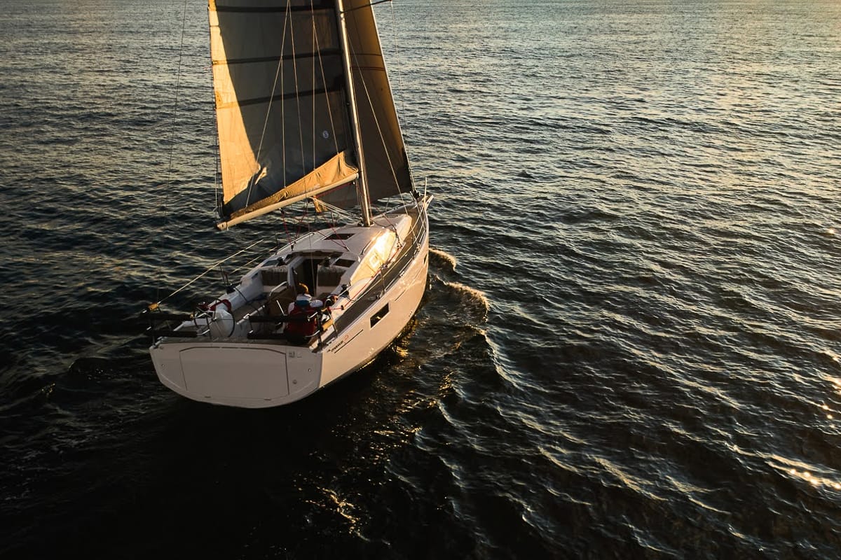 Exterior view of Angelmiles 2, a Northman Maxus 35 sailboat at Valencia, Spain