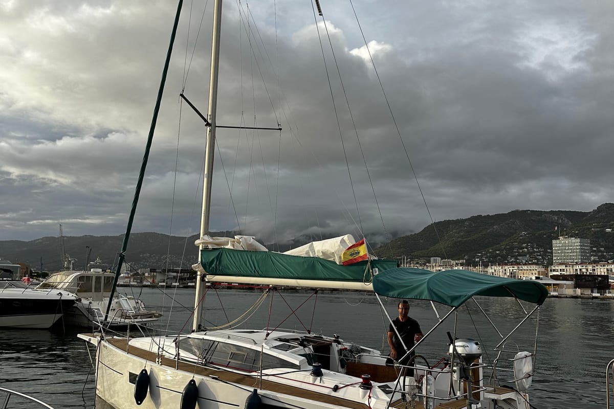 Exterior view of Angelmiles 2, a Northman Maxus 35 sailboat at Valencia, Spain