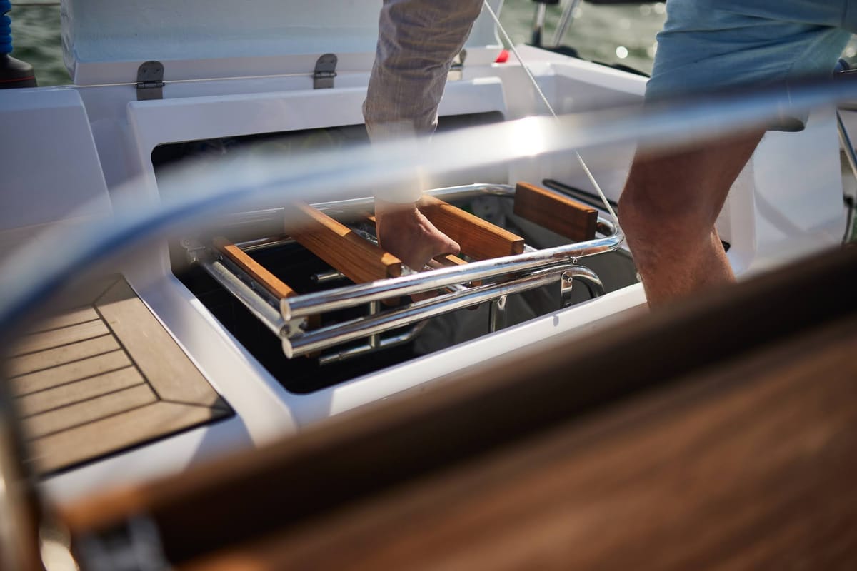 Deck of Angelmiles 2, a Northman Maxus 35 sailboat at Valencia, Spain