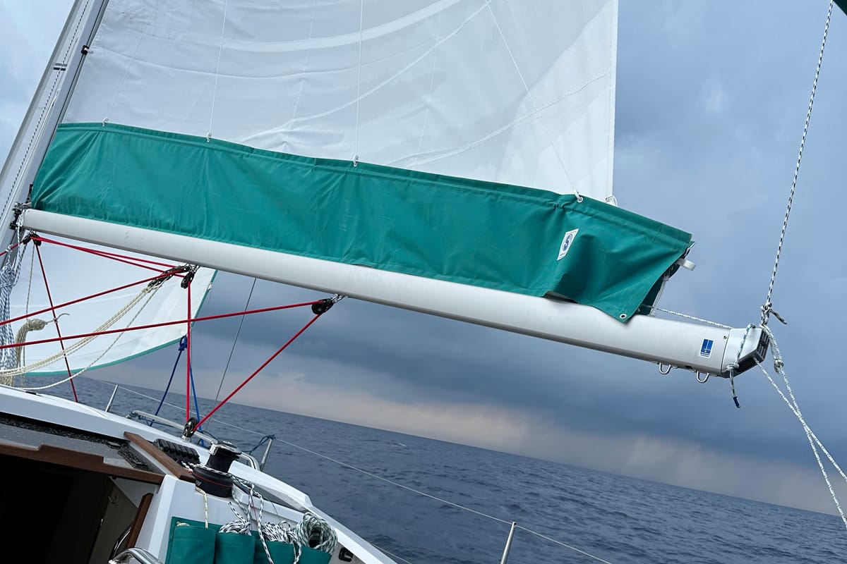 Deck of Angelmiles 2, a Northman Maxus 35 sailboat at Valencia, Spain