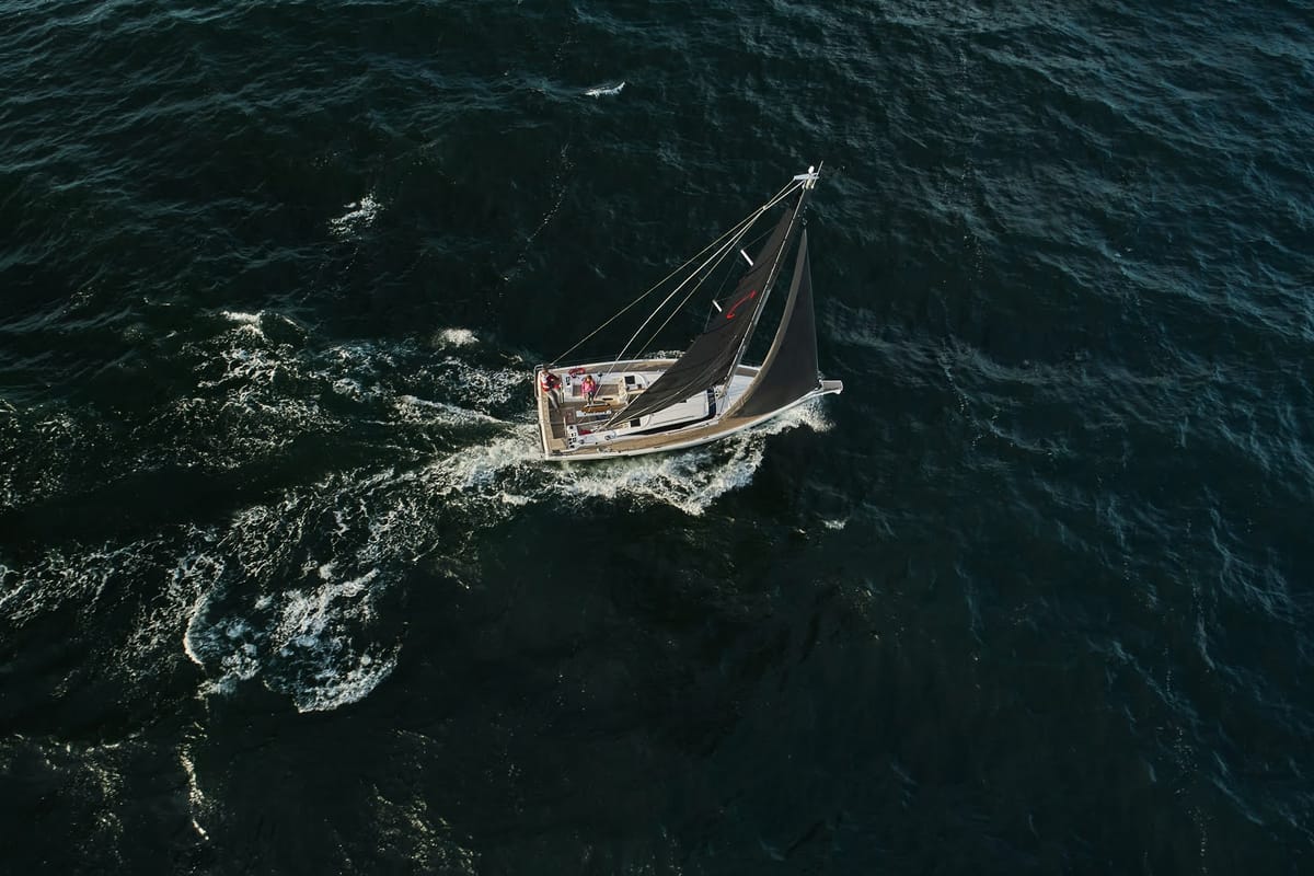 Exterior view of Angelmiles 2, a Northman Maxus 35 sailboat at Valencia, Spain