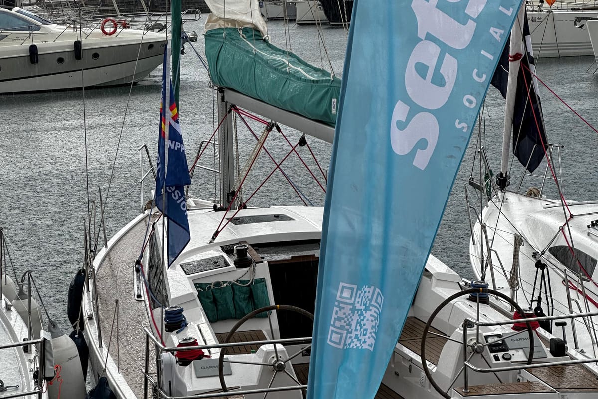 Deck of Angelmiles 2, a Northman Maxus 35 sailboat at Valencia, Spain