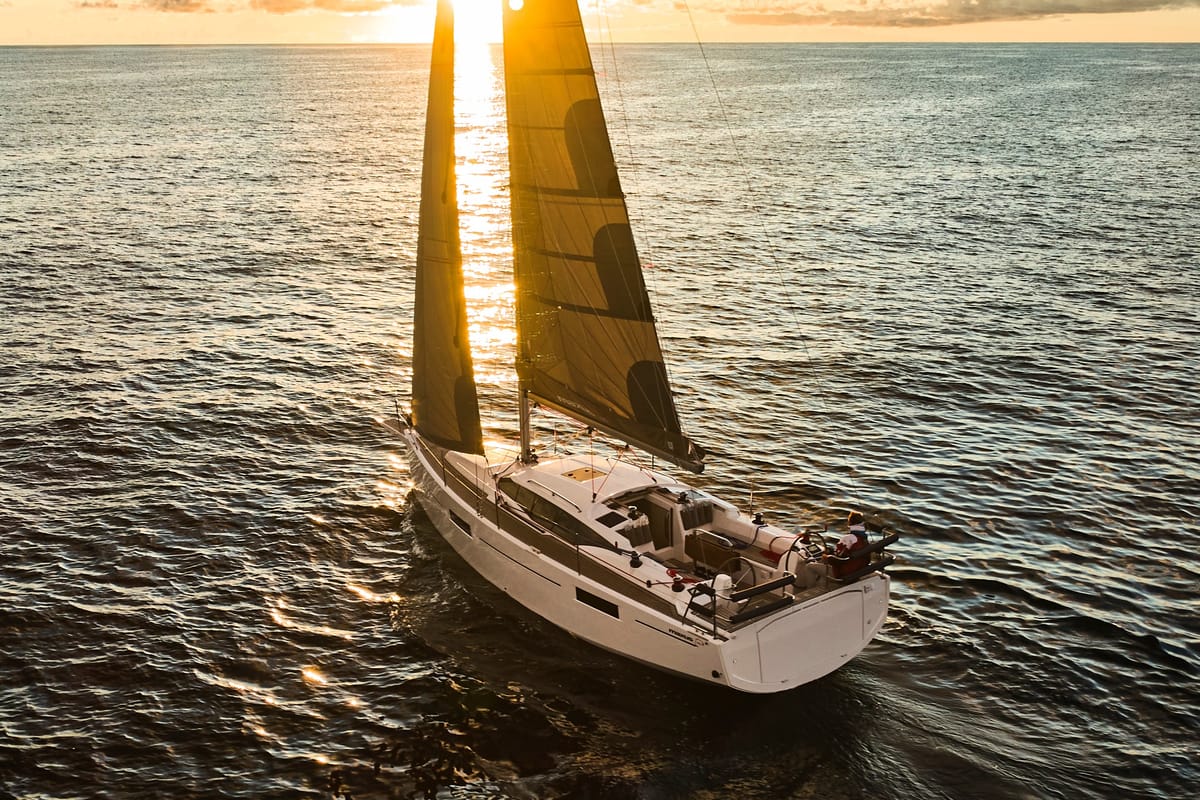 Exterior view of Angelmiles 2, a Northman Maxus 35 sailboat at Valencia, Spain