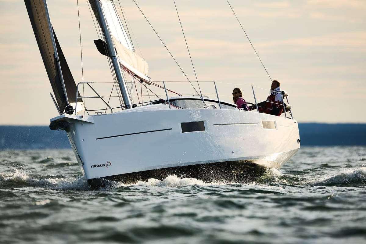 Exterior view of Angelmiles 2, a Northman Maxus 35 sailboat at Valencia, Spain