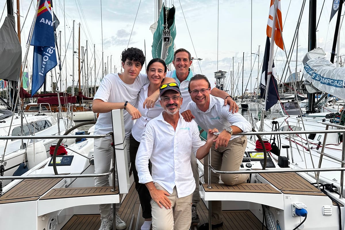 Deck of Angelmiles 2, a Northman Maxus 35 sailboat at Valencia, Spain
