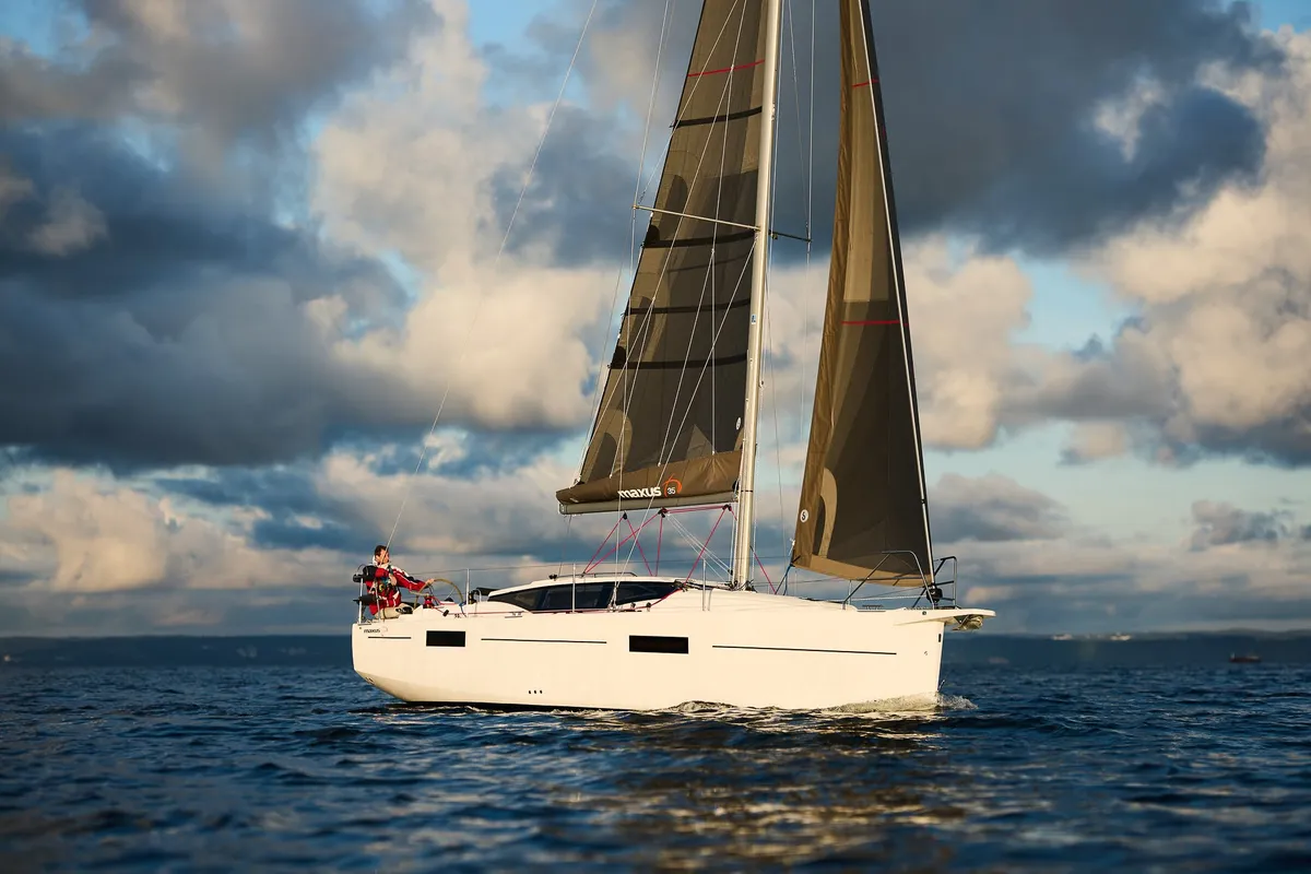 Exterior view of Angelmiles 2, a Northman Maxus 35 sailboat at Valencia, Spain