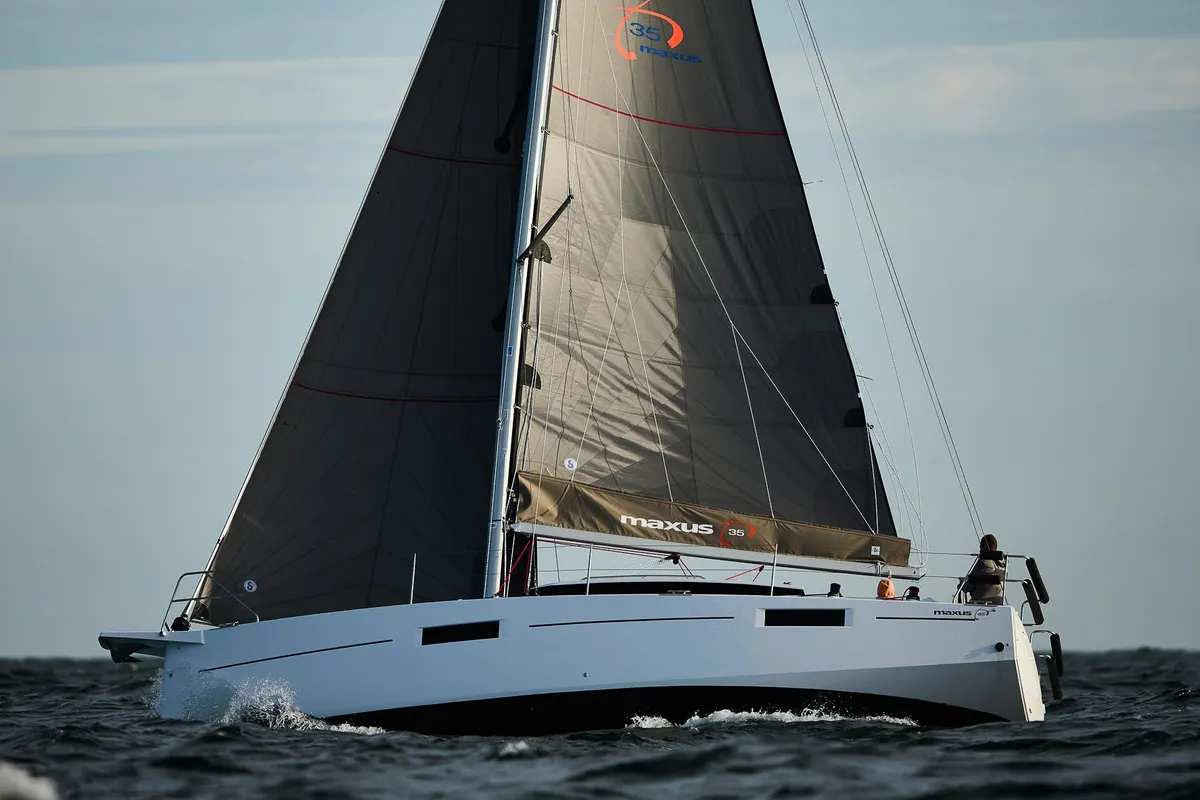 Exterior view of Angelmiles 2, a Northman Maxus 35 sailboat at Valencia, Spain