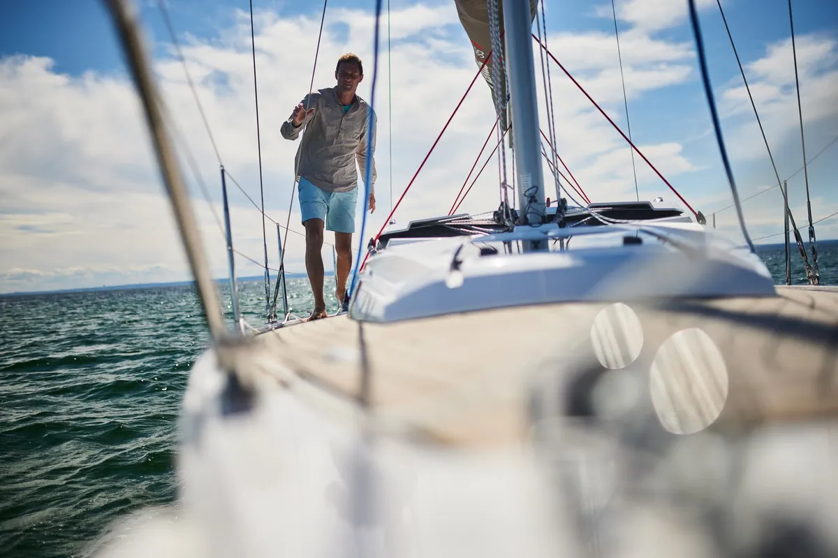 Deck of Angelmiles 2, a Northman Maxus 35 sailboat at Valencia, Spain
