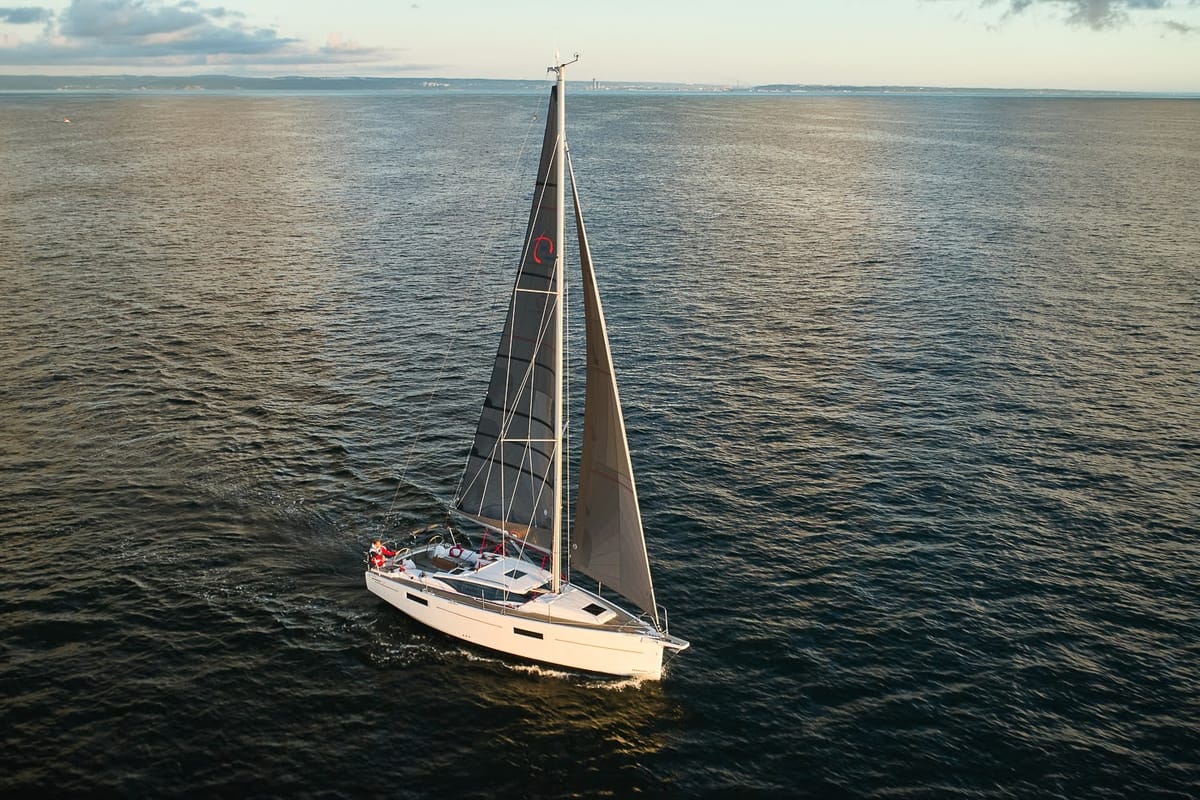 Exterior view of Angelmiles 2, a Northman Maxus 35 sailboat at Valencia, Spain