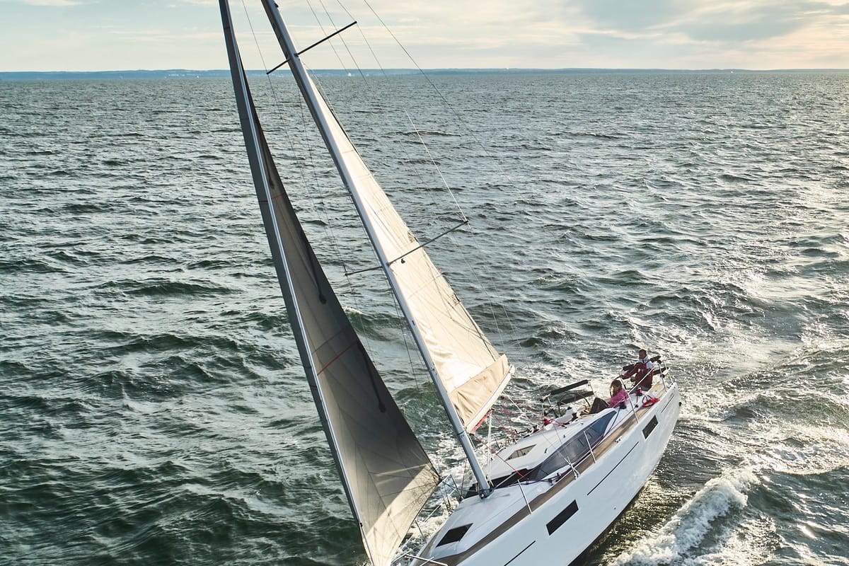 Exterior view of Angelmiles 2, a Northman Maxus 35 sailboat at Valencia, Spain