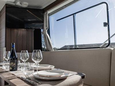 Salon of Liberty - Luxury 10, a Cygnet Liberty motorboat at Rheinsberg, Germany