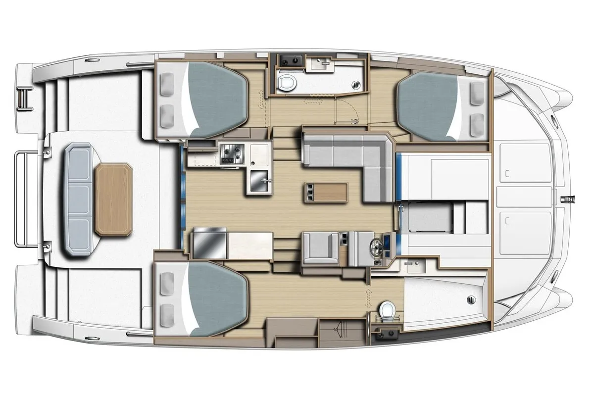 Floor plan of Moorings 403 PC Exclusive, a Leopard 40 PC catamaran at Road Town, British Virgin Islands