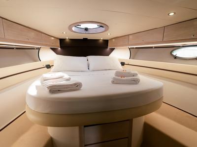 Cabin on Comfort, a Mig 50 motorboat at Salerno, Italy