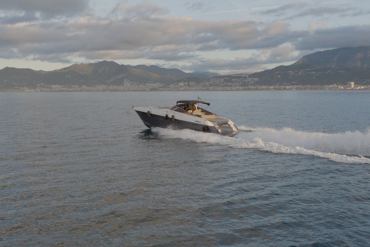 Exterior view of Comfort, a Mig 50 motorboat at Salerno, Italy