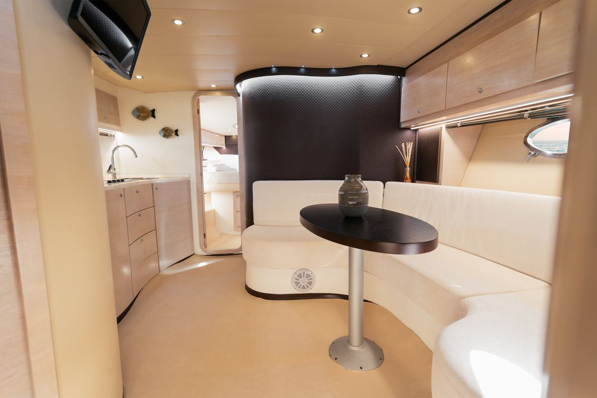 Salon of Comfort, a Mig 50 motorboat at Salerno, Italy