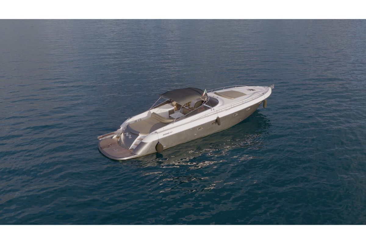 Exterior view of Comfort, a Mig 50 motorboat at Salerno, Italy