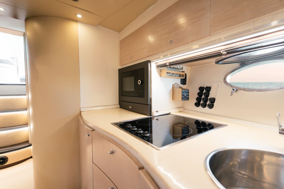 Galley of Comfort, a Mig 50 motorboat at Salerno, Italy