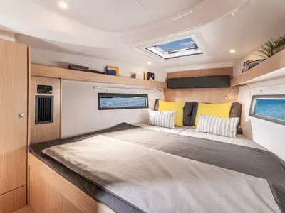 Cabin on Zala, a Bavaria C38 sailboat at Grad Biograd na Moru, Croatia