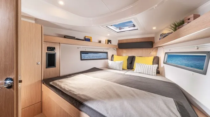 Cabin on Zala, a Bavaria C38 sailboat at Grad Biograd na Moru, Croatia