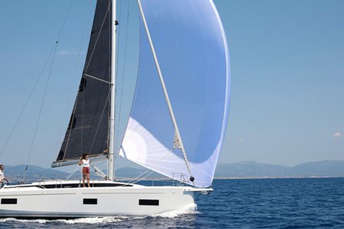 Exterior view of Zala, a Bavaria C38 sailboat at Grad Biograd na Moru, Croatia