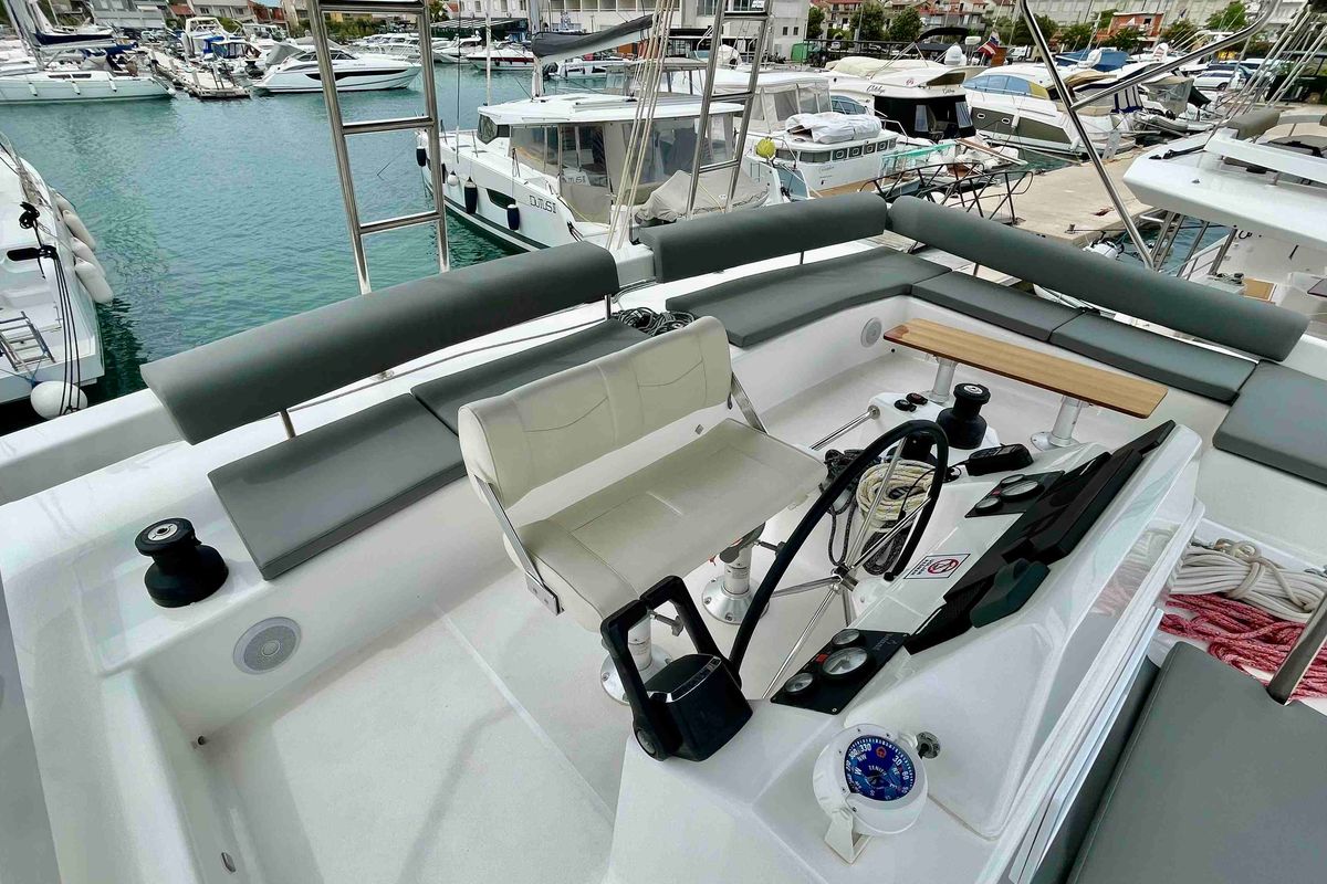 Nirvana, a Dufour 48 Catamaran catamaran at Pirovac, Croatia