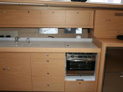 Galley of Harvey, a Dufour 460 GL sailboat at Punat, Croatia