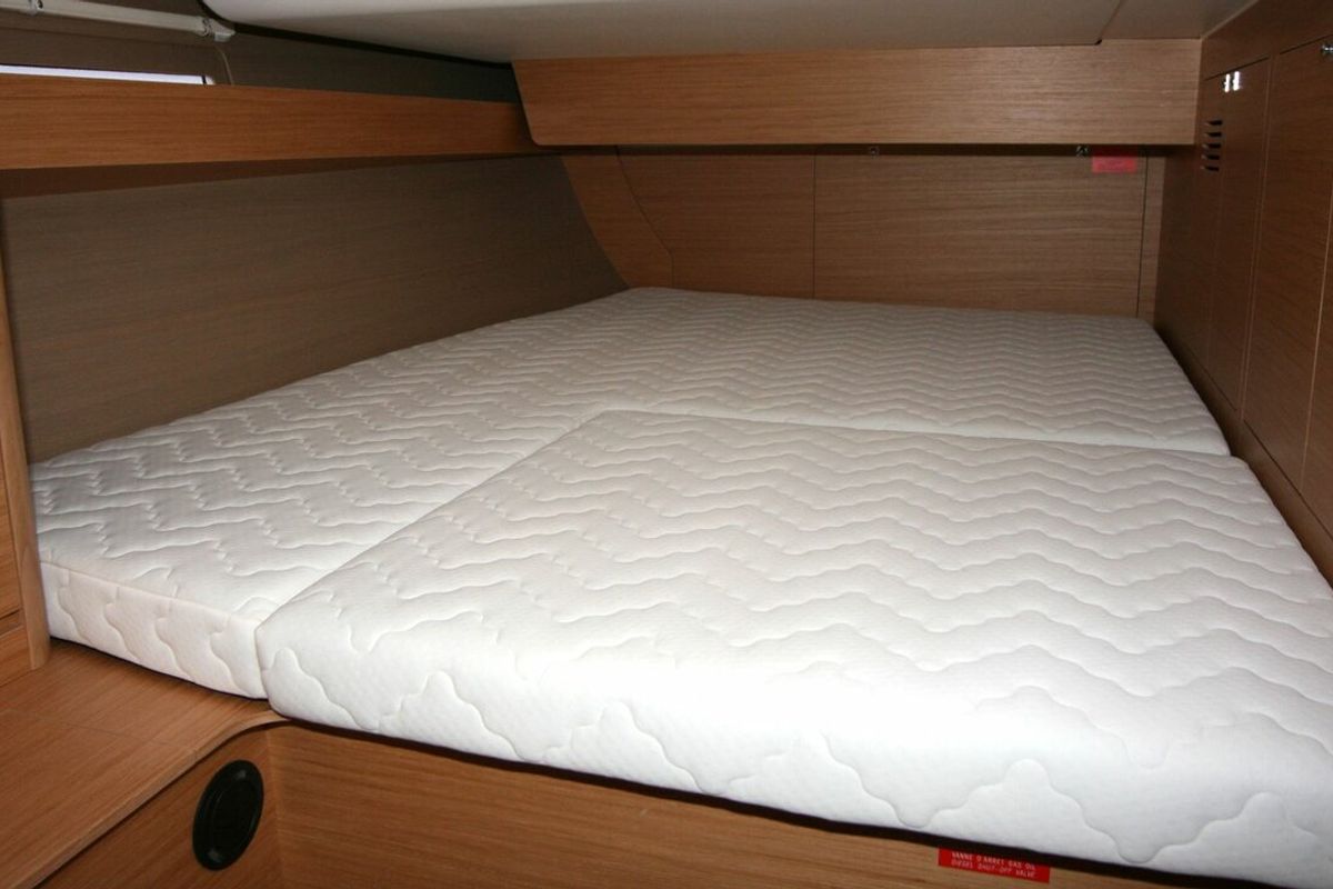 Cabin on Harvey, a Dufour 460 GL sailboat at Punat, Croatia