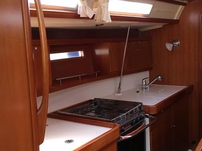 Galley of Surprise, a Dufour 425 sailboat at Piombino, Italy