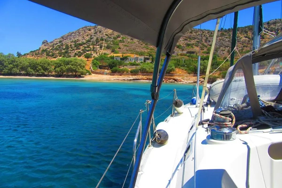 Deck of Xanemo, a Beneteau Oceanis 440 sailboat at Volos Municipality, Greece