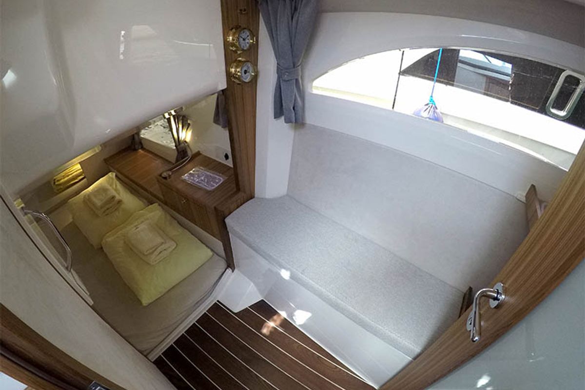 Head on True North, a Marex 360 Cabriolet Cruiser yacht at Grad Šibenik, Croatia