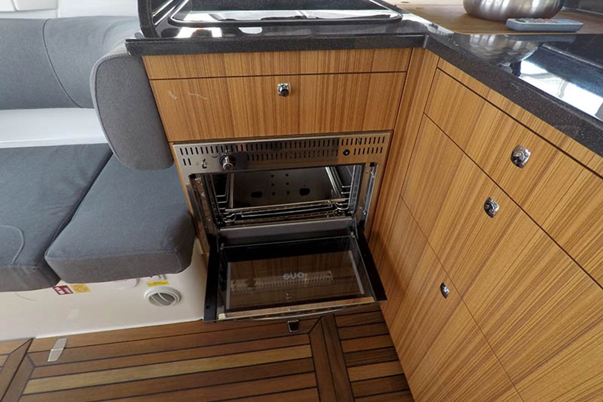 Galley of True North, a Marex 360 Cabriolet Cruiser yacht at Grad Šibenik, Croatia
