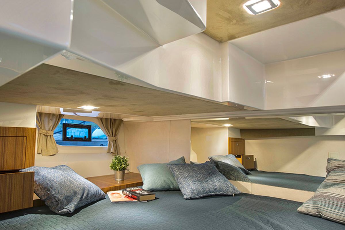 Cabin on True North, a Marex 360 Cabriolet Cruiser yacht at Grad Šibenik, Croatia