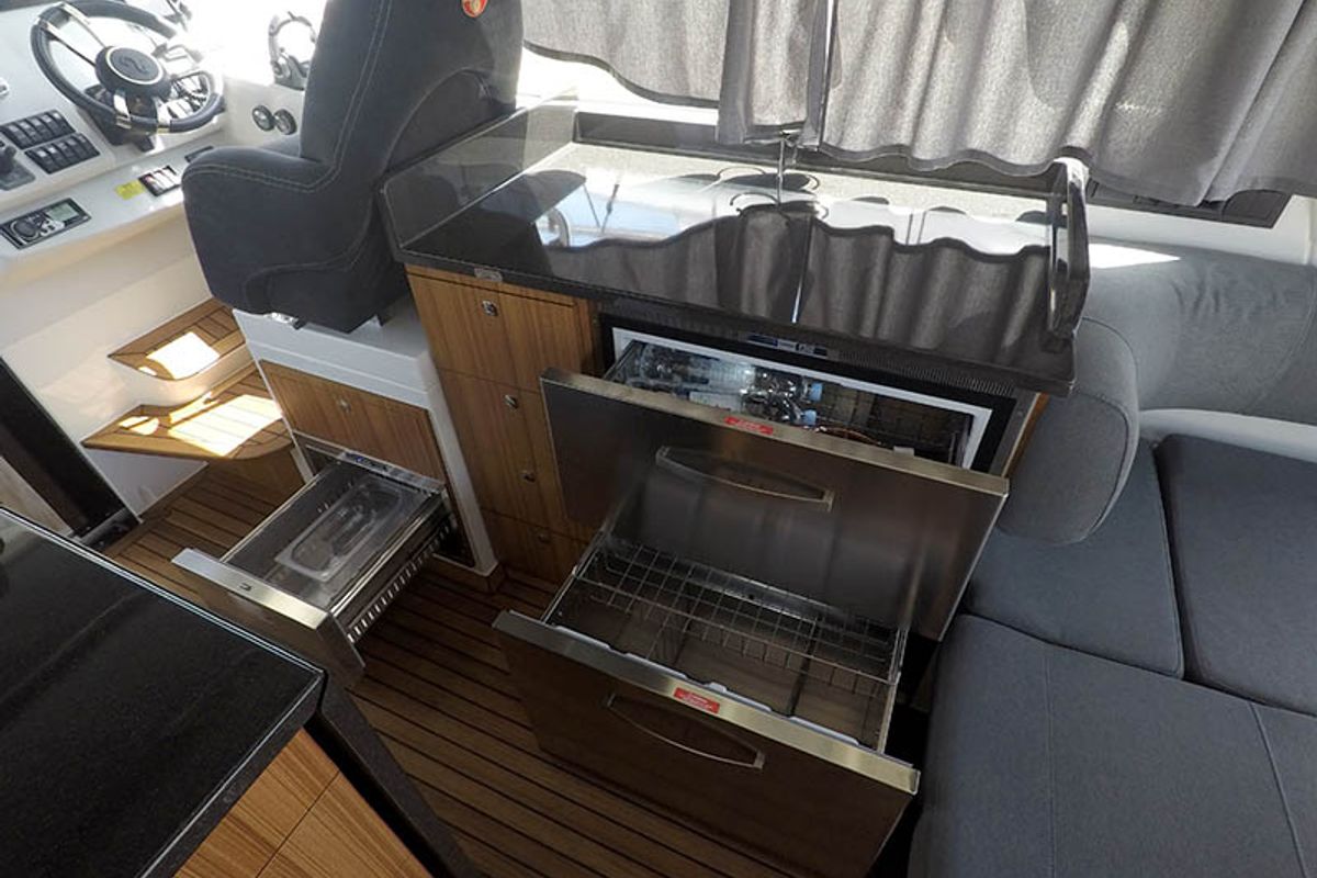 Galley of True North, a Marex 360 Cabriolet Cruiser yacht at Grad Šibenik, Croatia