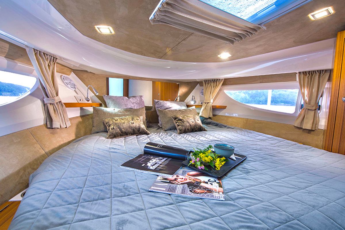 Cabin on True North, a Marex 360 Cabriolet Cruiser yacht at Grad Šibenik, Croatia