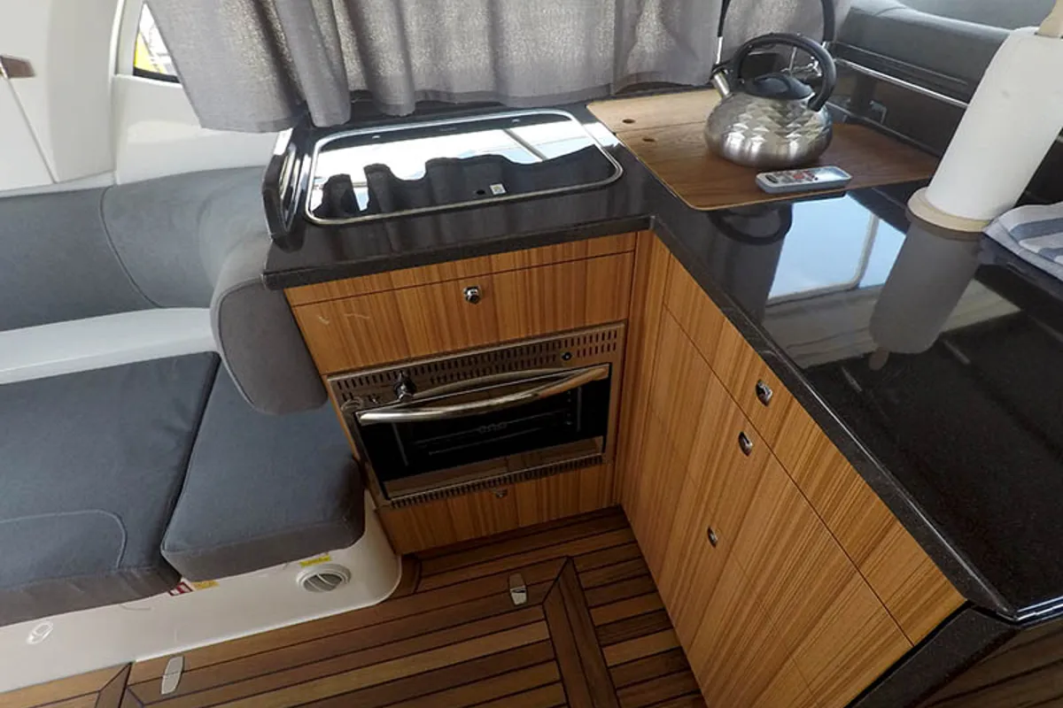 Galley of True North, a Marex 360 Cabriolet Cruiser yacht at Grad Šibenik, Croatia