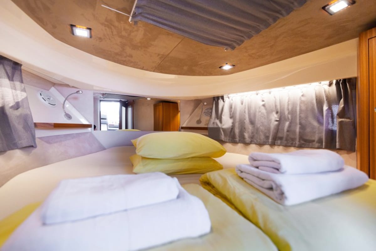 Cabin on True North, a Marex 360 Cabriolet Cruiser yacht at Grad Šibenik, Croatia
