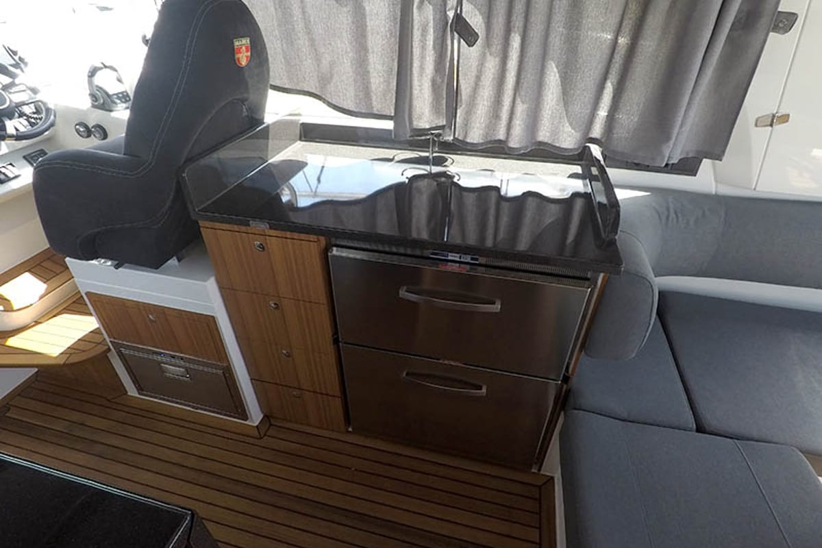 Exterior view of True North, a Marex 360 Cabriolet Cruiser yacht at Grad Šibenik, Croatia