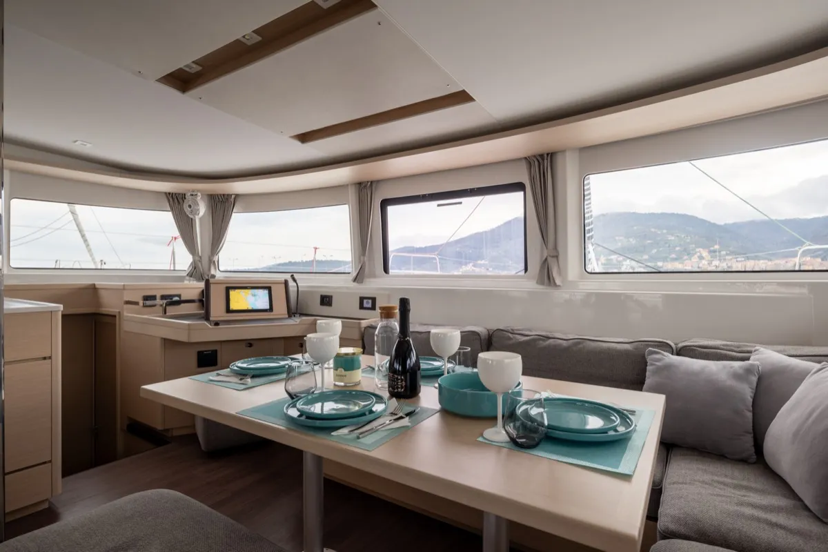 Deep Blue, a Lagoon Lagoon 46 catamaran at Olbia, Italy