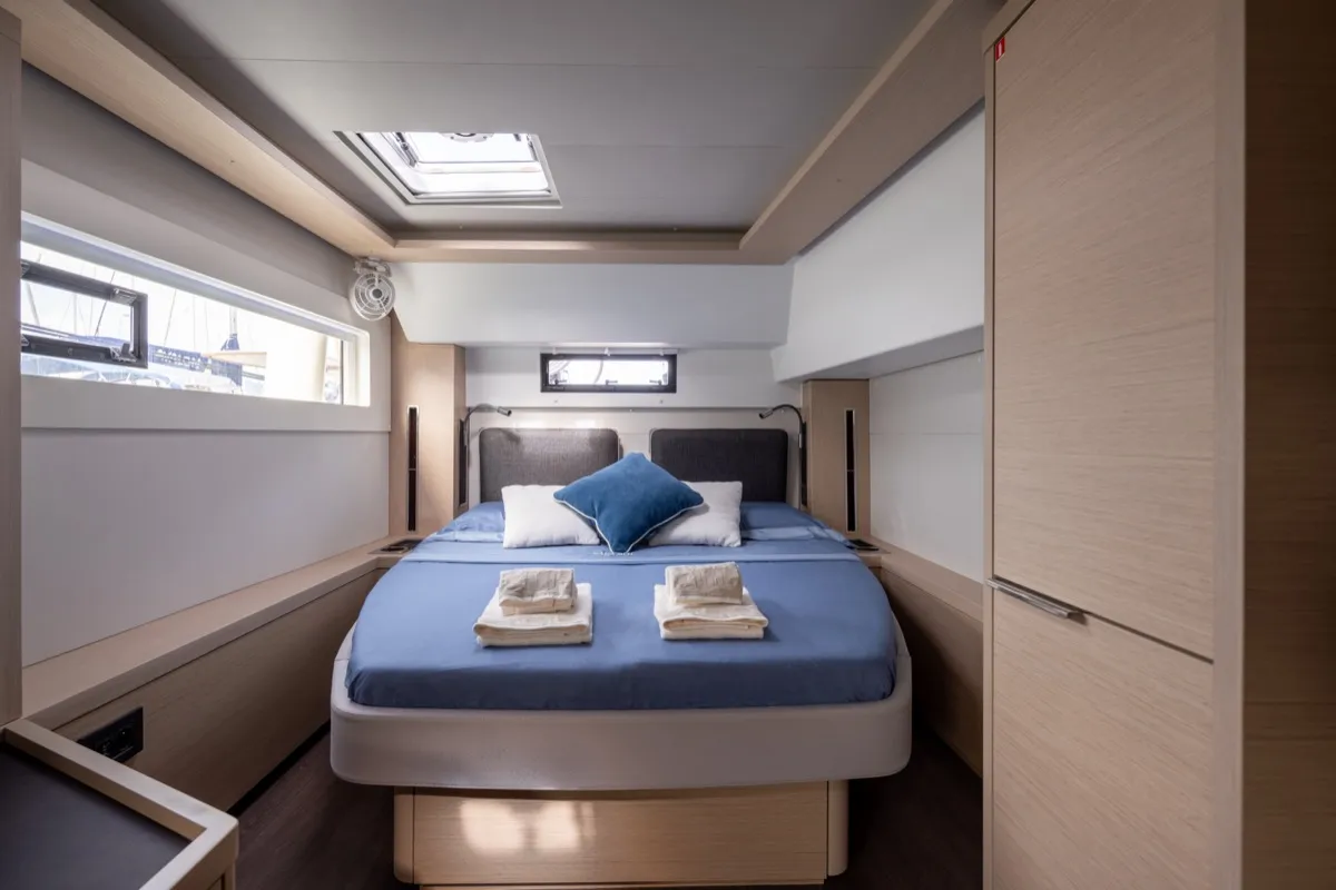 Deep Blue, a Lagoon Lagoon 46 catamaran at Olbia, Italy