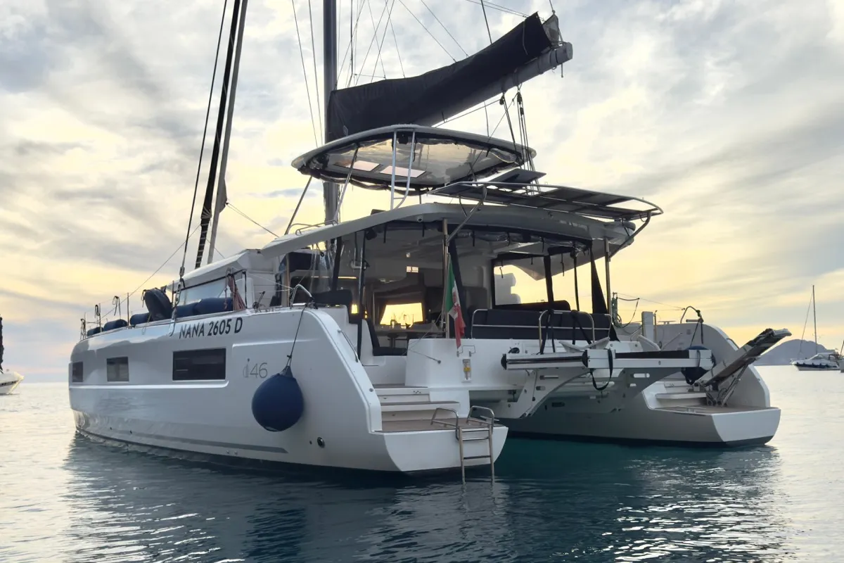 Deep Blue, a Lagoon Lagoon 46 catamaran at Olbia, Italy